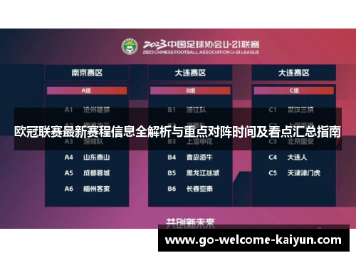 欧冠联赛最新赛程信息全解析与重点对阵时间及看点汇总指南